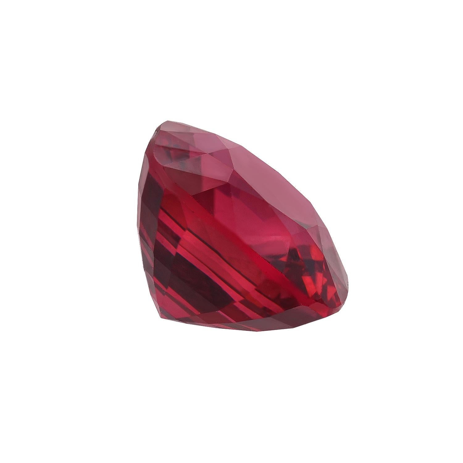 Rare and exclusive 5.05 carat Burmese Red Spinel cushion cut gem.
This pristine, collection quality, untreated gem, is offered loose and would make an exceptional, unisex, custom made jewelry creation.
The AGL gem certificate is attached to the