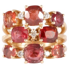 Red Spinel Diamond Ring