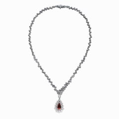 Red Spinel Pear Cut  Pendant Necklace
