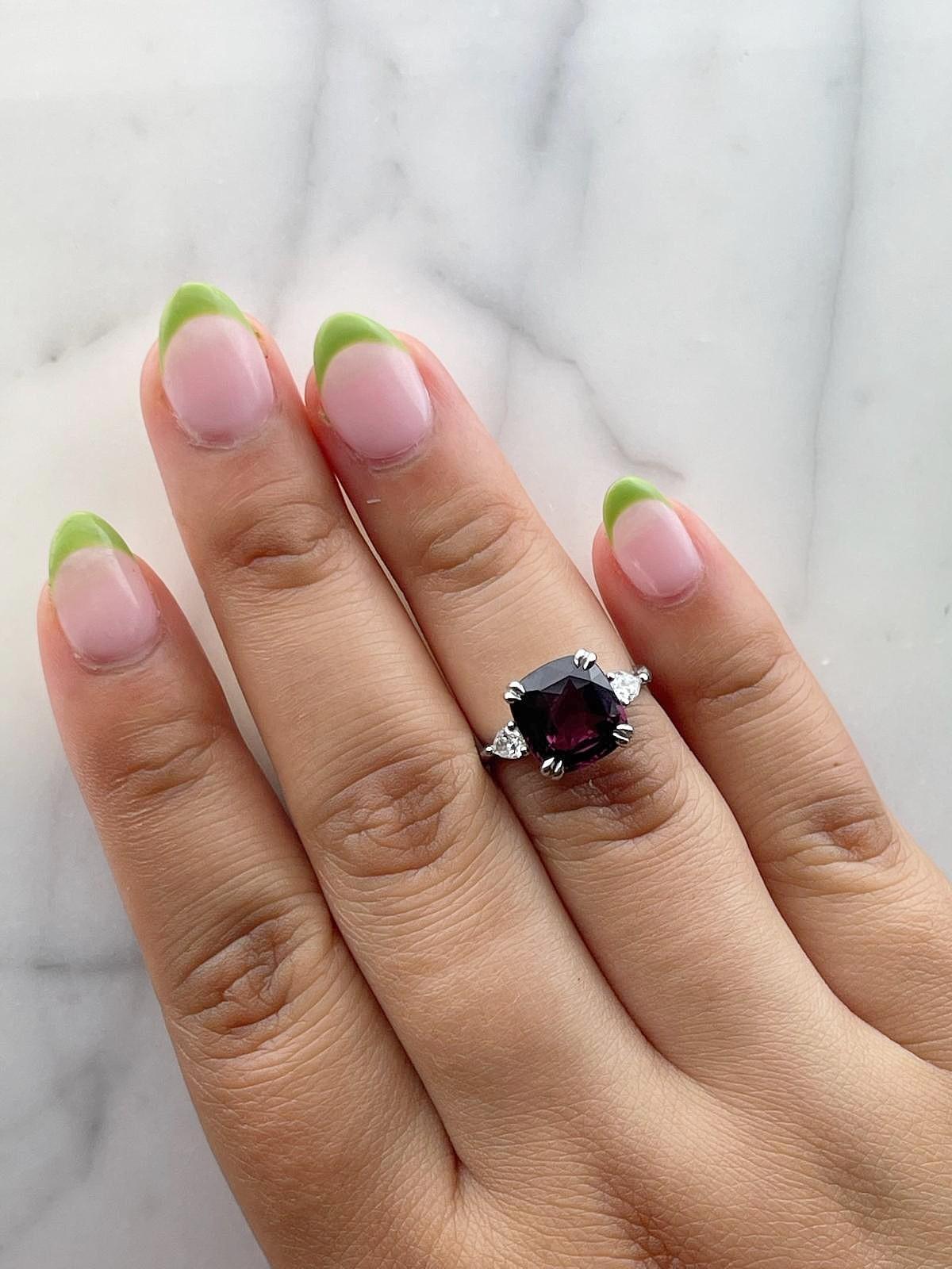 Women's Red Spinel Platinum Ring For Sale