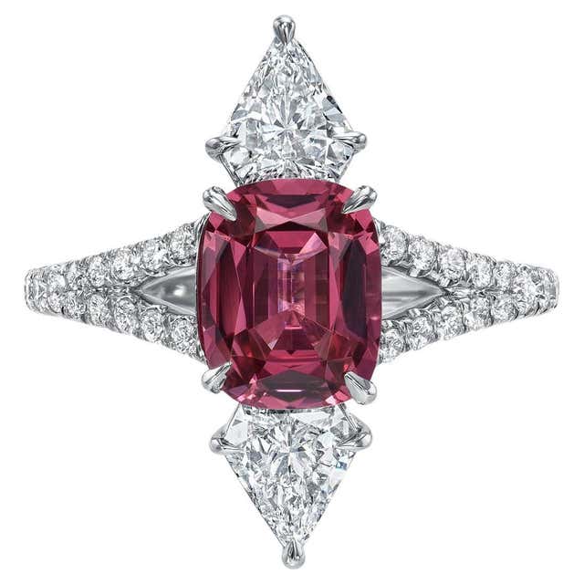Spinal Rings Design Burma Spinel Ring 3.14 Carat Cushion Cut For Sale at 1stDibs | gray ...