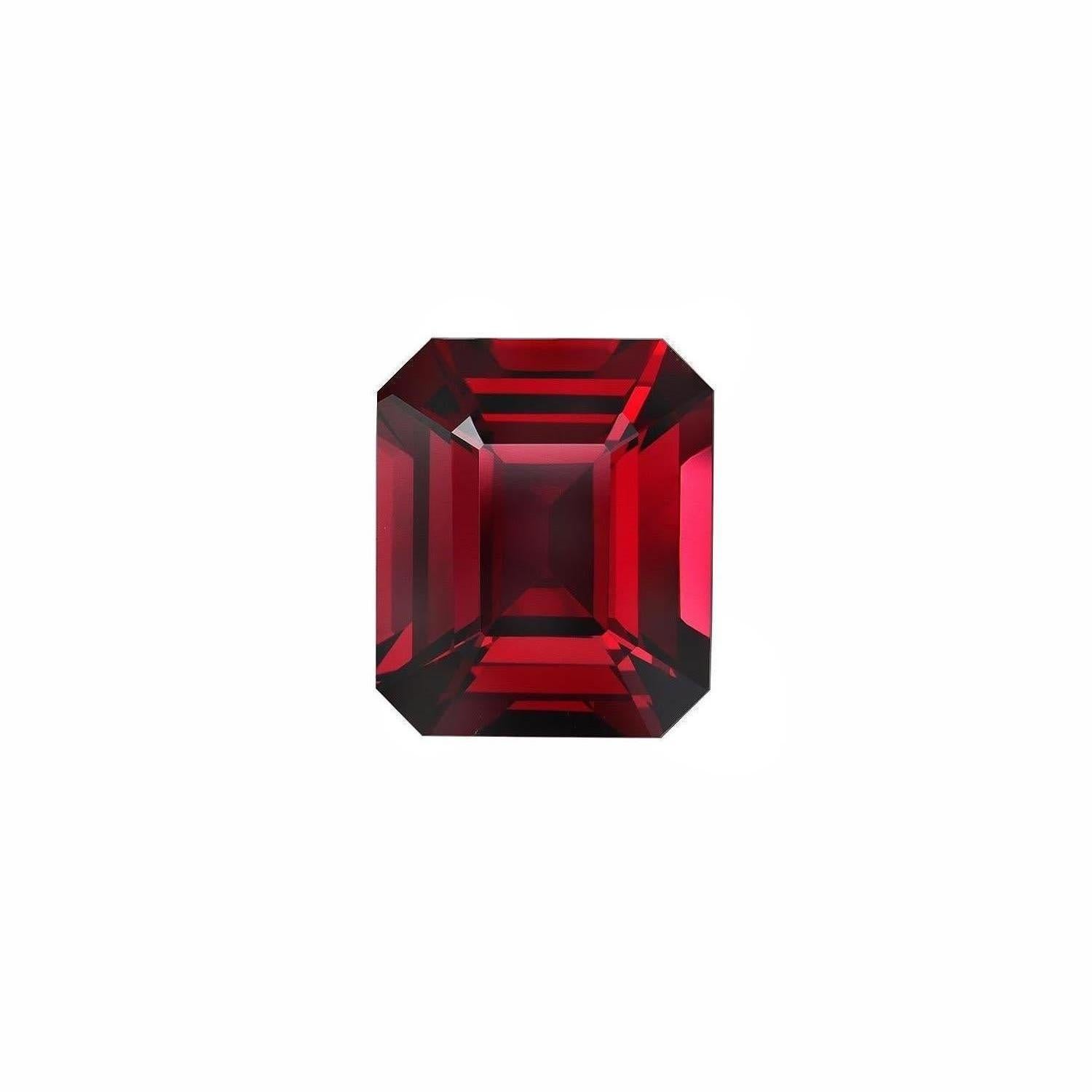 Red Spinel Ring Stone 5 Carat Emerald Cut Unmounted Loose Gemstone In New Condition For Sale In Beverly Hills, CA