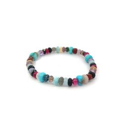 Red Spinel Turquoise Chalcedony Aquamarine Opal Topaz Moonstone Stretch Bracelet