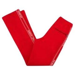 Red sports jersey track pants