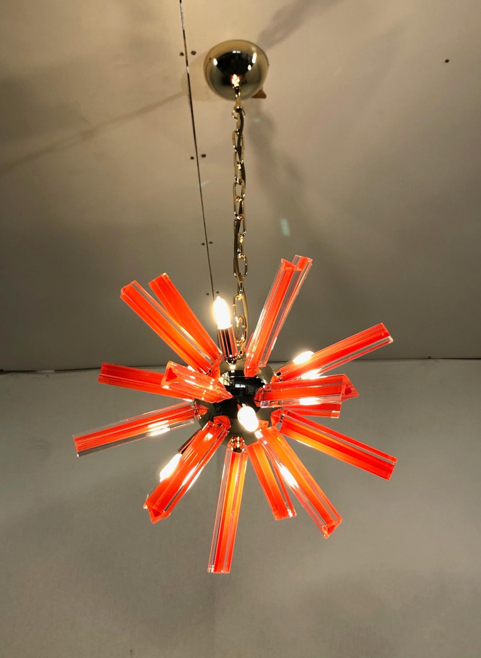 Verre de Murano Lustre Spoutnik rouge de Fabio Ltd en vente