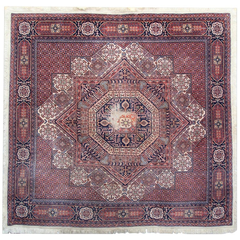 Red Square Rugs Living Room Rugs Handmade Carpet Oriental Design