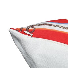 Red Square Scarf Cowboy Motif Silky Pillow with Down Insert