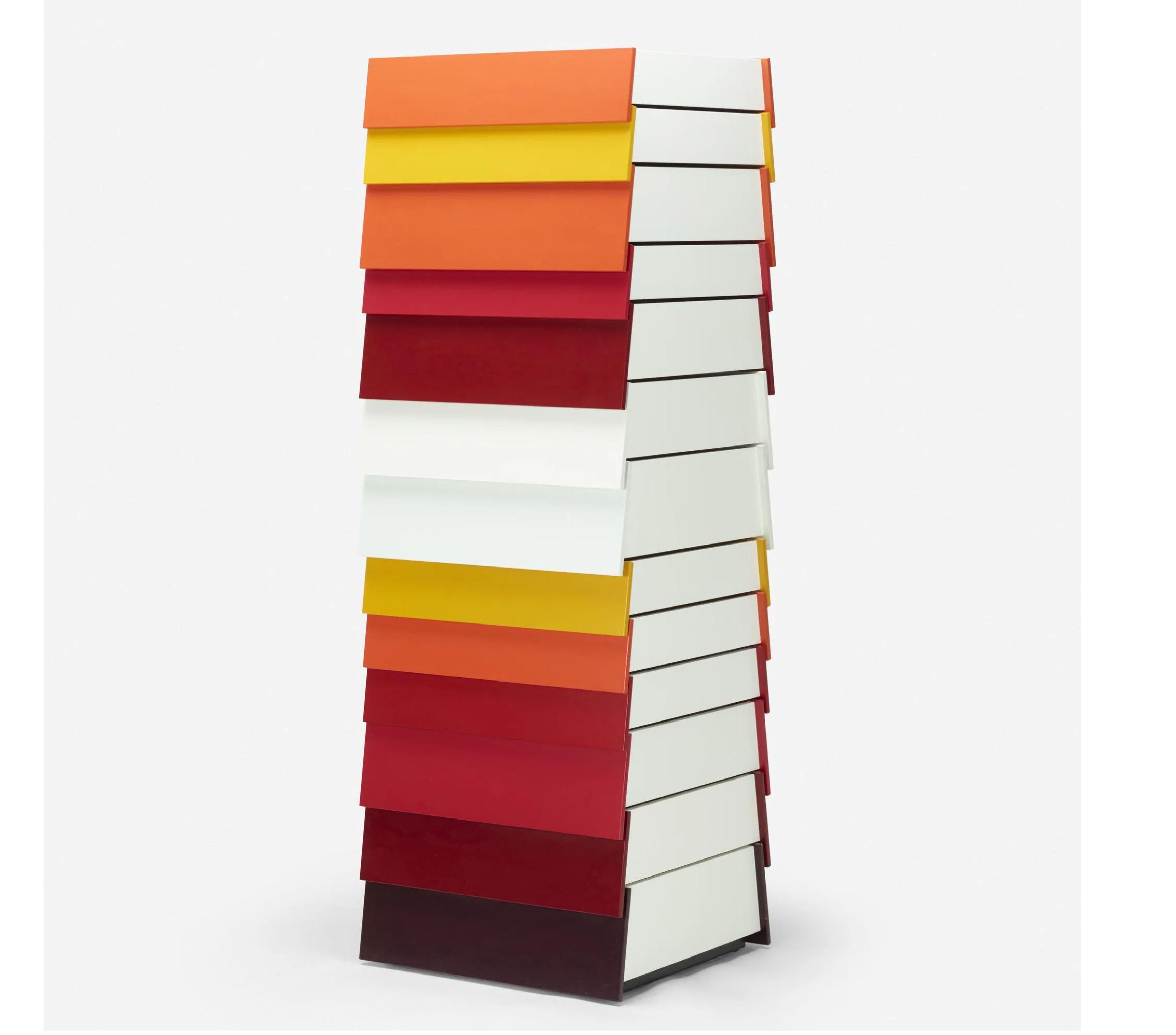British Red Stack Cabinet by Shay Alkalay and Raw Edges, Established & Sons, UK, 2008