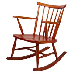 Mecedora de haya teñida de rojo, Pastoe, Países Bajos Años 60