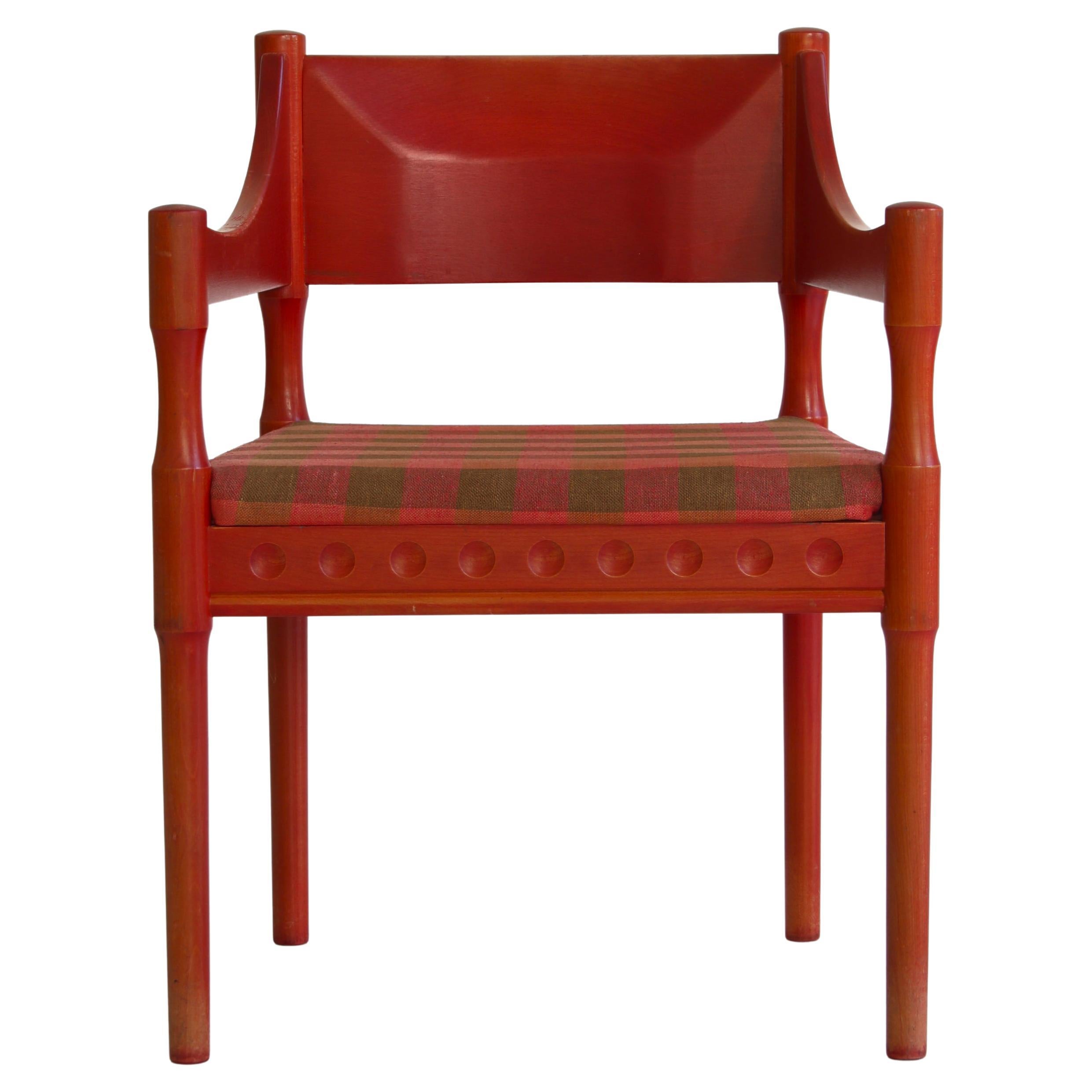 Red Stained Scandinavian Modern Armchair from "Nässjö Stolfabrik", Sweden, 1960s