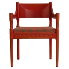 Roter gebeizter skandinavischer moderner Sessel von „Nssj Stolfabrik“, Schweden, 1960er Jahre