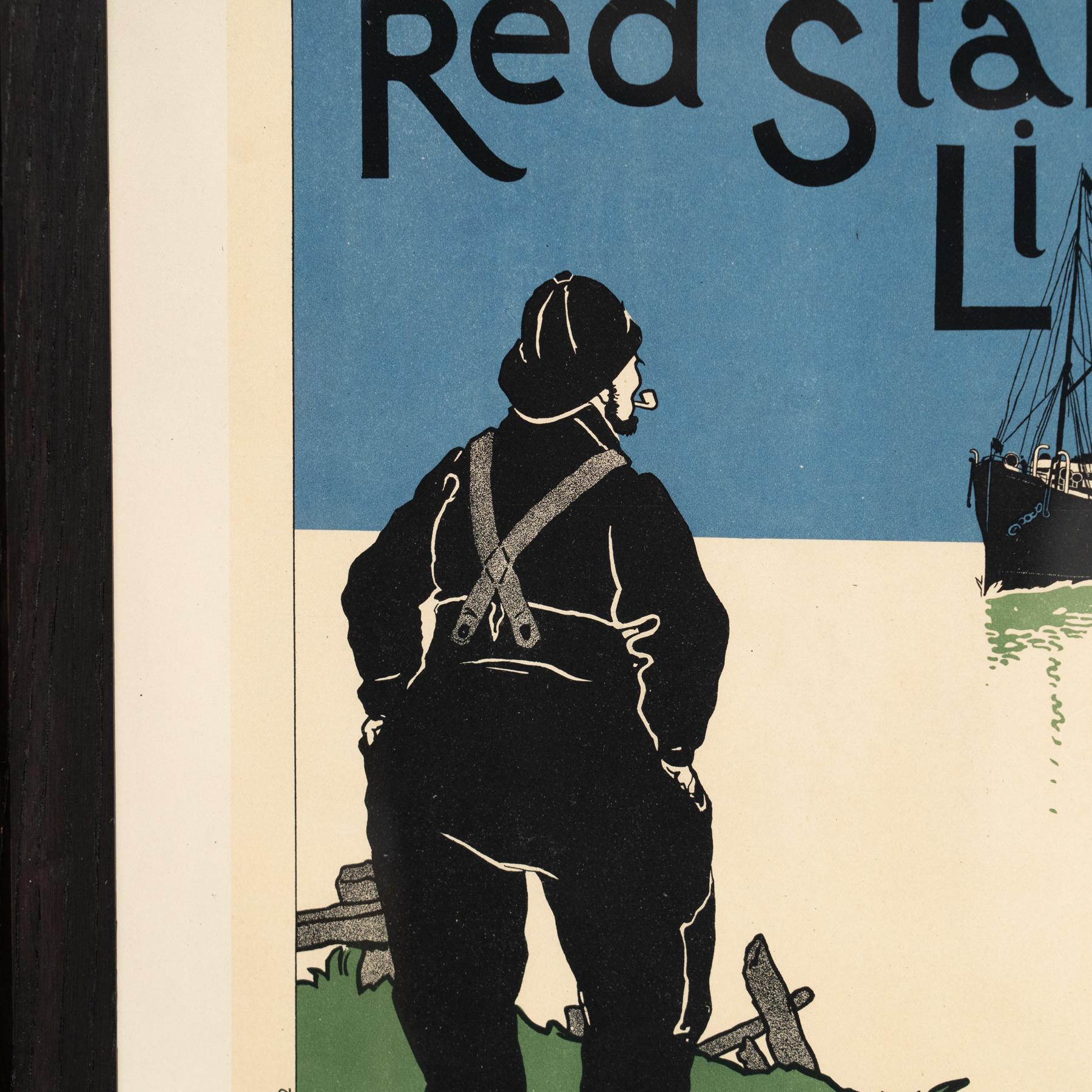 Mid-20th Century Red Star Line Artwork by H. Cassiers by Les Maitres de l'Affiche, circa 1930 For Sale