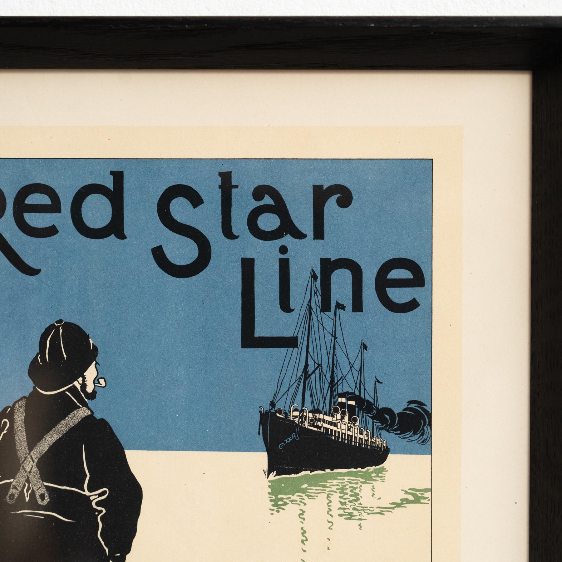 Paper Red Star Line Artwork by H. Cassiers by Les Maitres de l'Affiche, circa 1930 For Sale