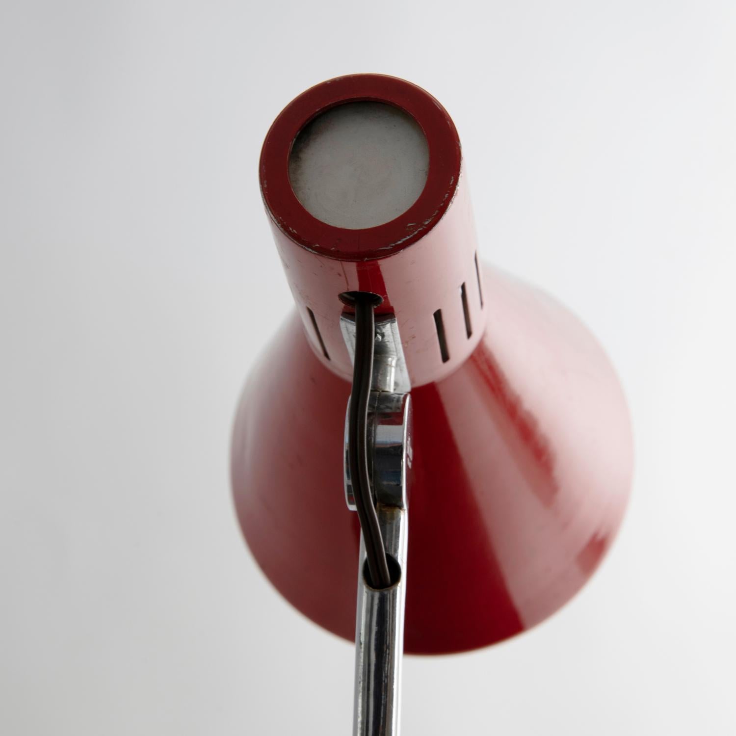Aluminum Red Stilnovo mod. 8042 Desk Lamp from the 1950s