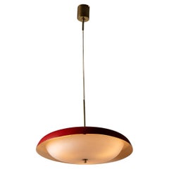 Red Stilnovo Pendant, Italy 1950