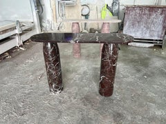 Red Stone Console Table - Rosso Levanto Marble Hallway Table
