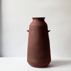 Red Stoneware Alavastron Vase by Elena Vasilantonaki