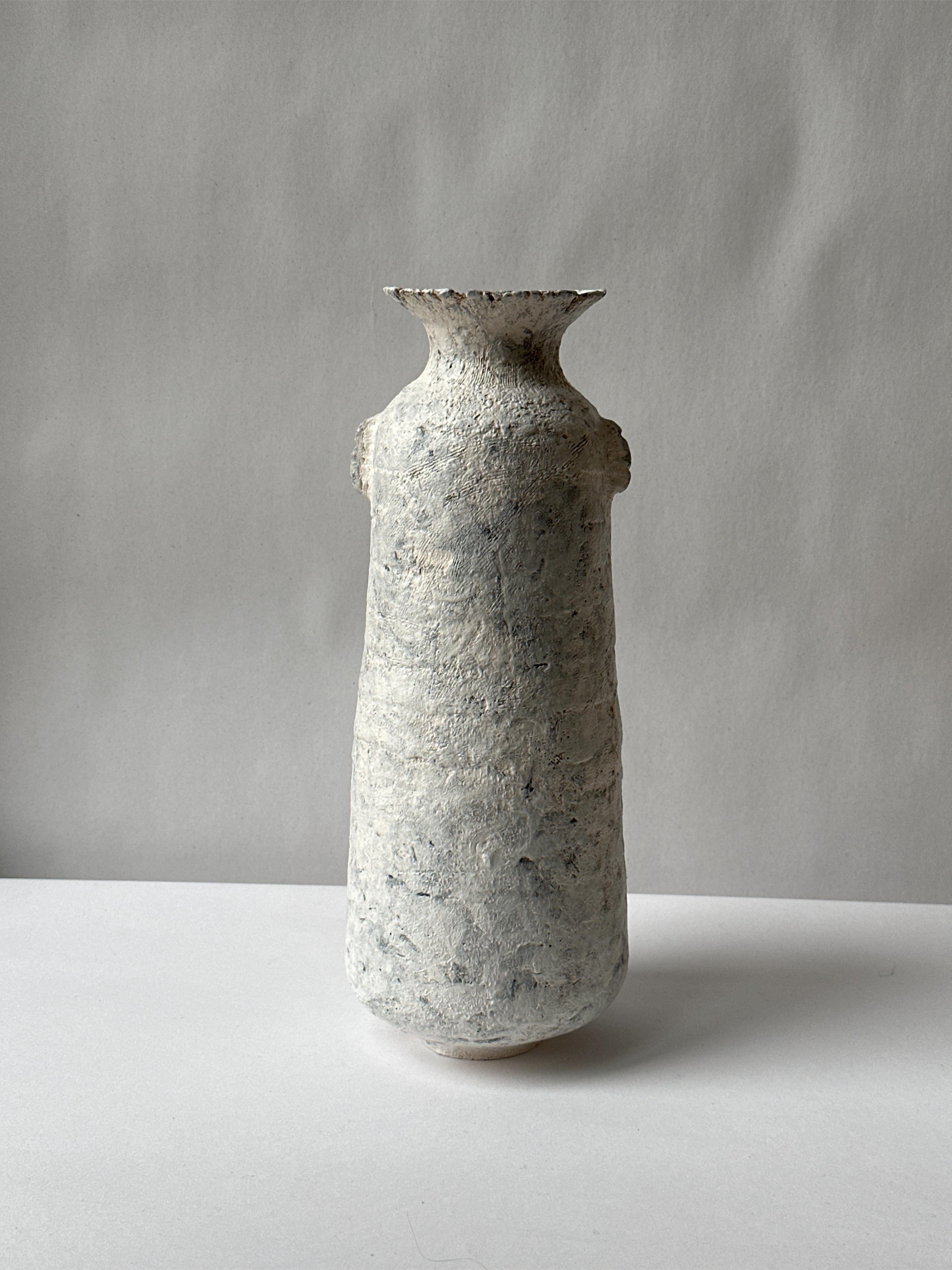 Contemporary Red Stoneware Alavastron Vase by Elena Vasilantonaki For Sale