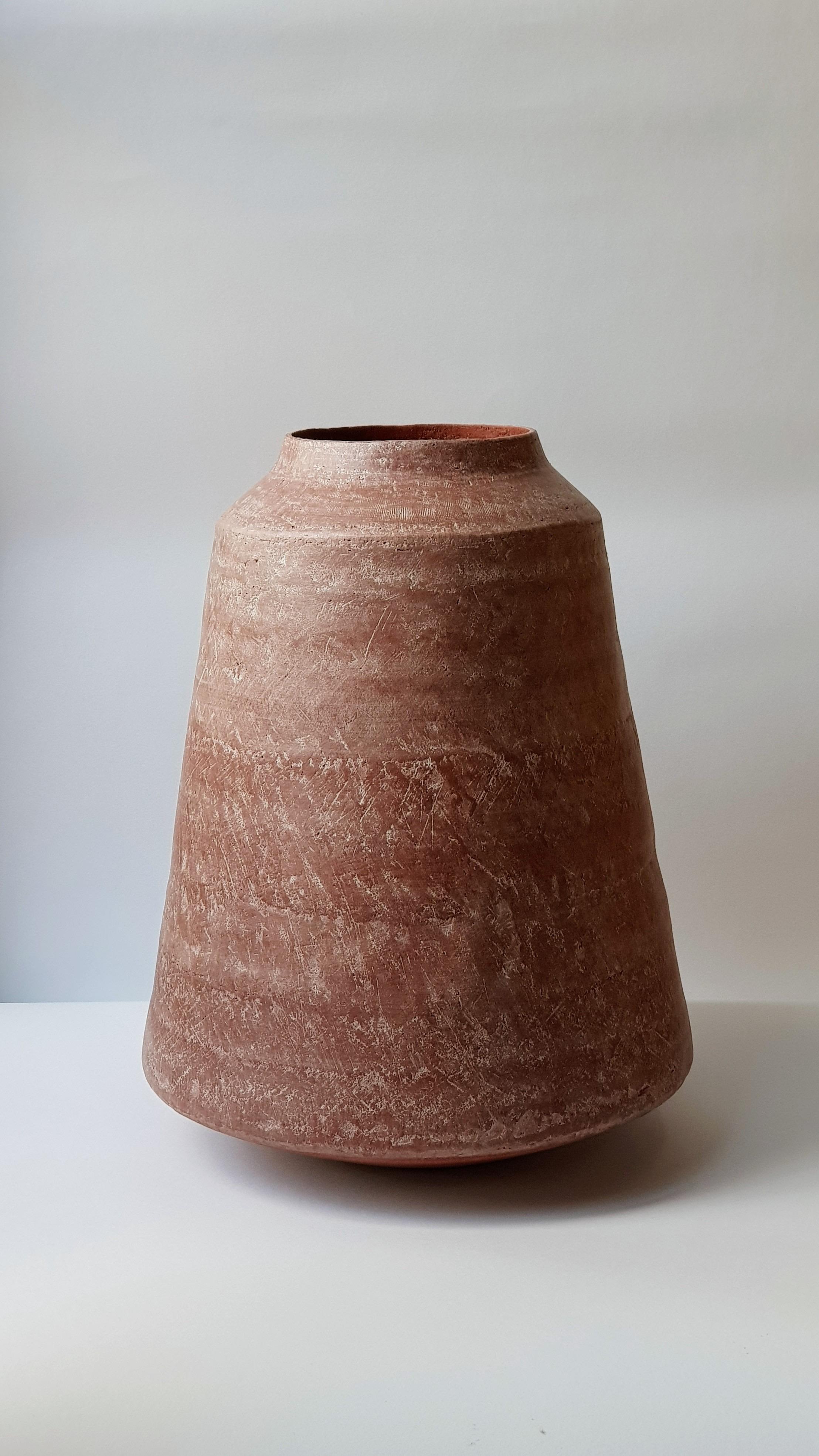 Other Red Stoneware Kados Vase by Elena Vasilantonaki For Sale