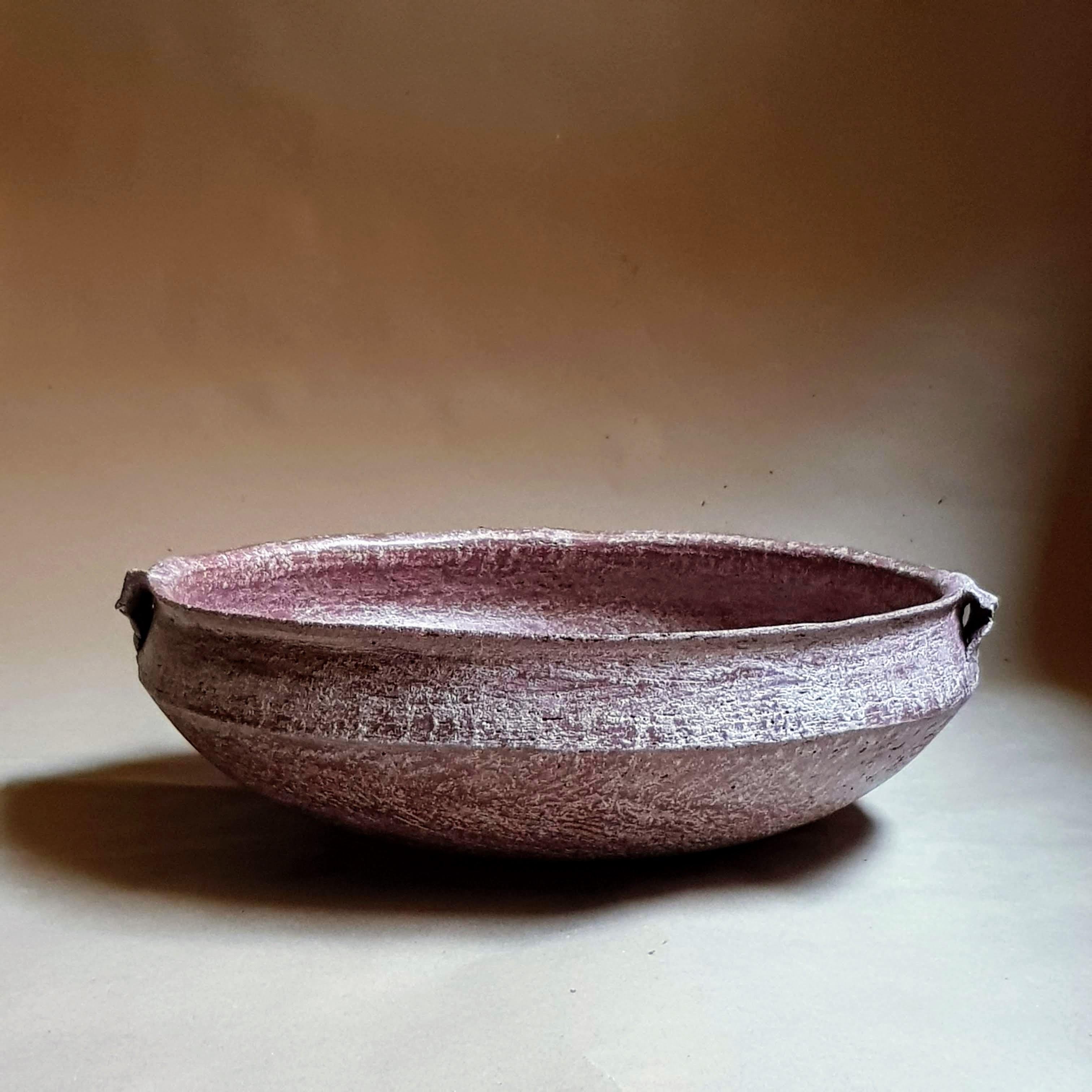 Red Stoneware Phiale Plate by Elena Vasilantonaki For Sale 8