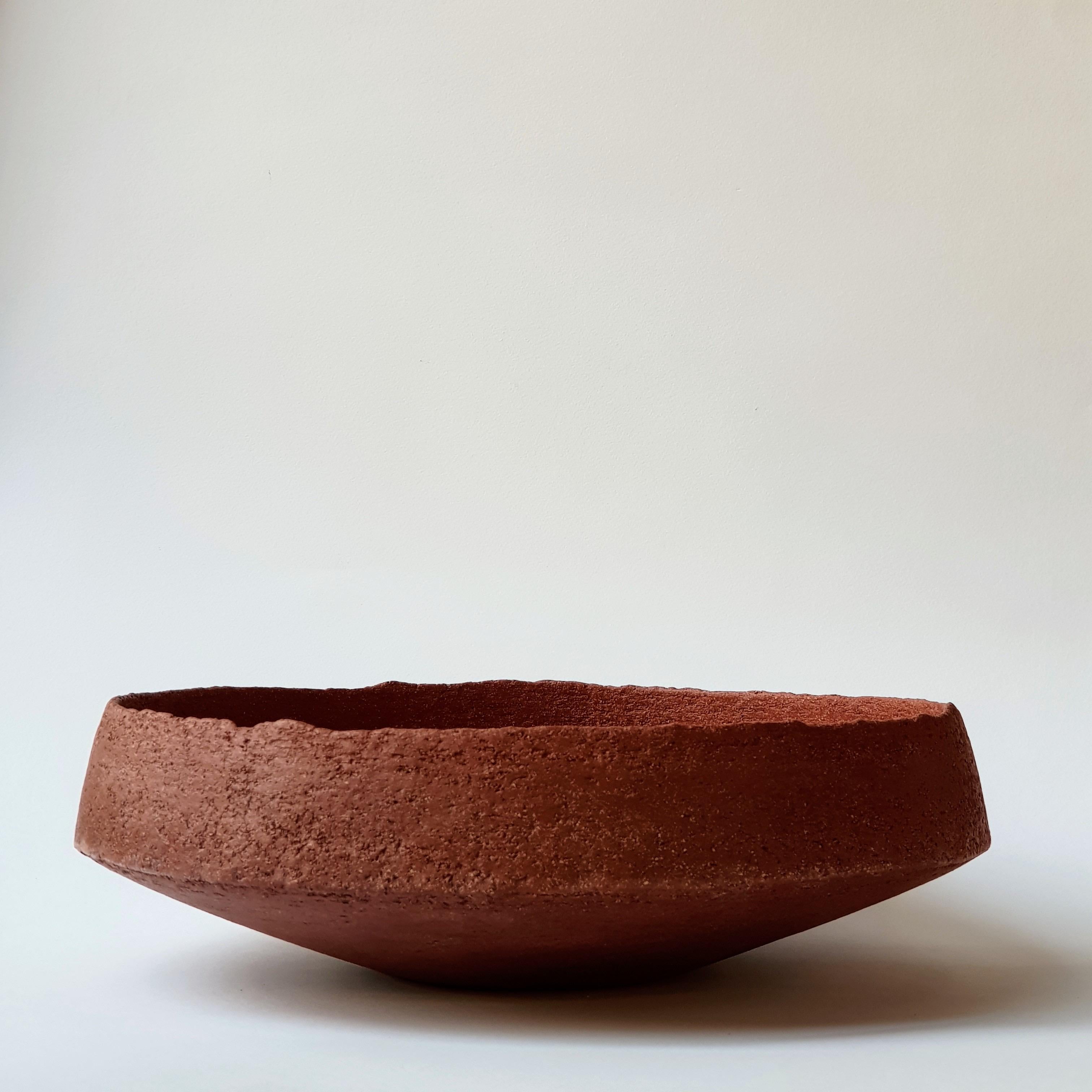 Contemporary Red Stoneware Pinakio Plate by Elena Vasilantonaki For Sale