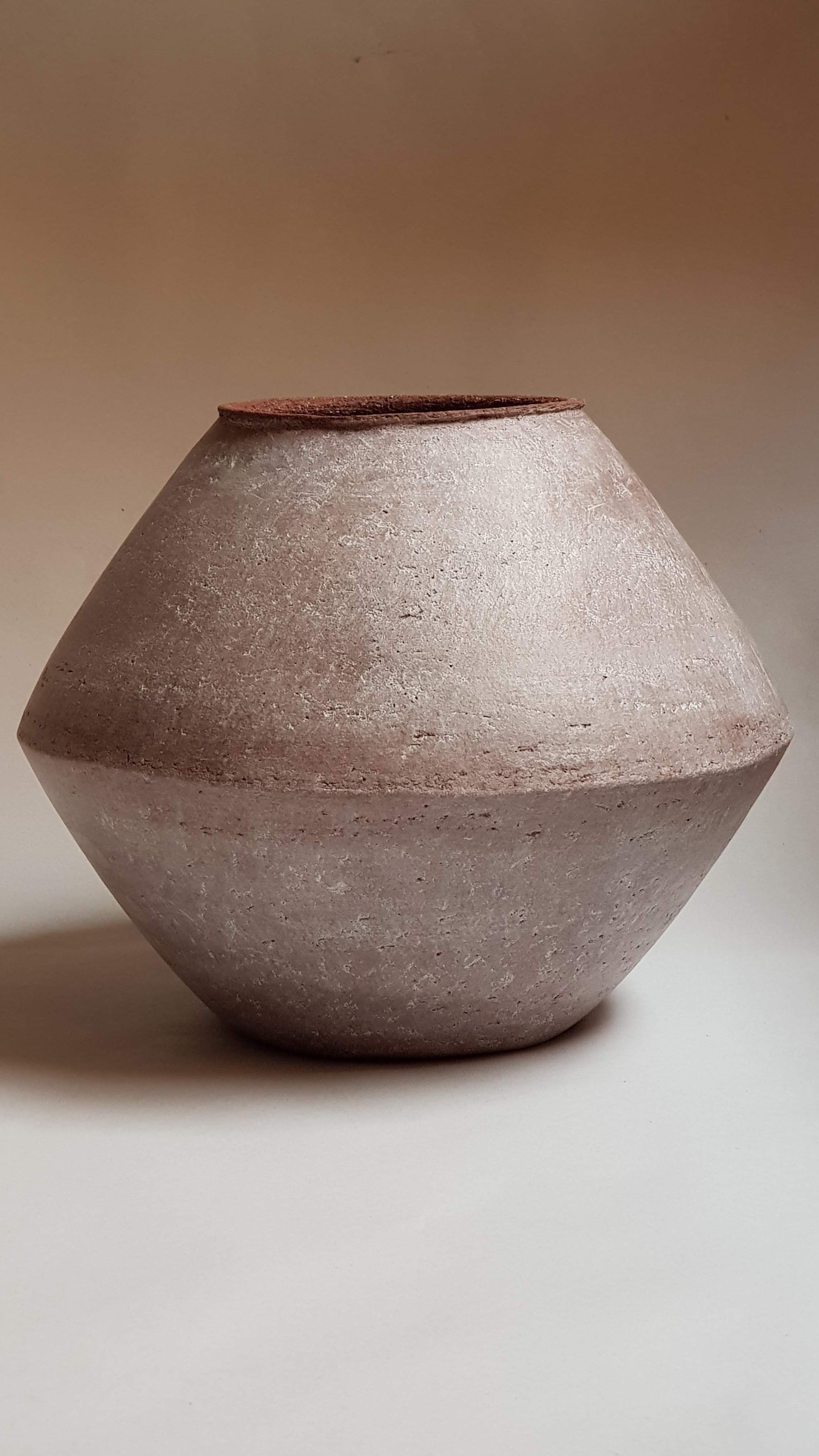 Contemporary Red Stoneware Sfondyli I Vase by Elena Vasilantonaki For Sale
