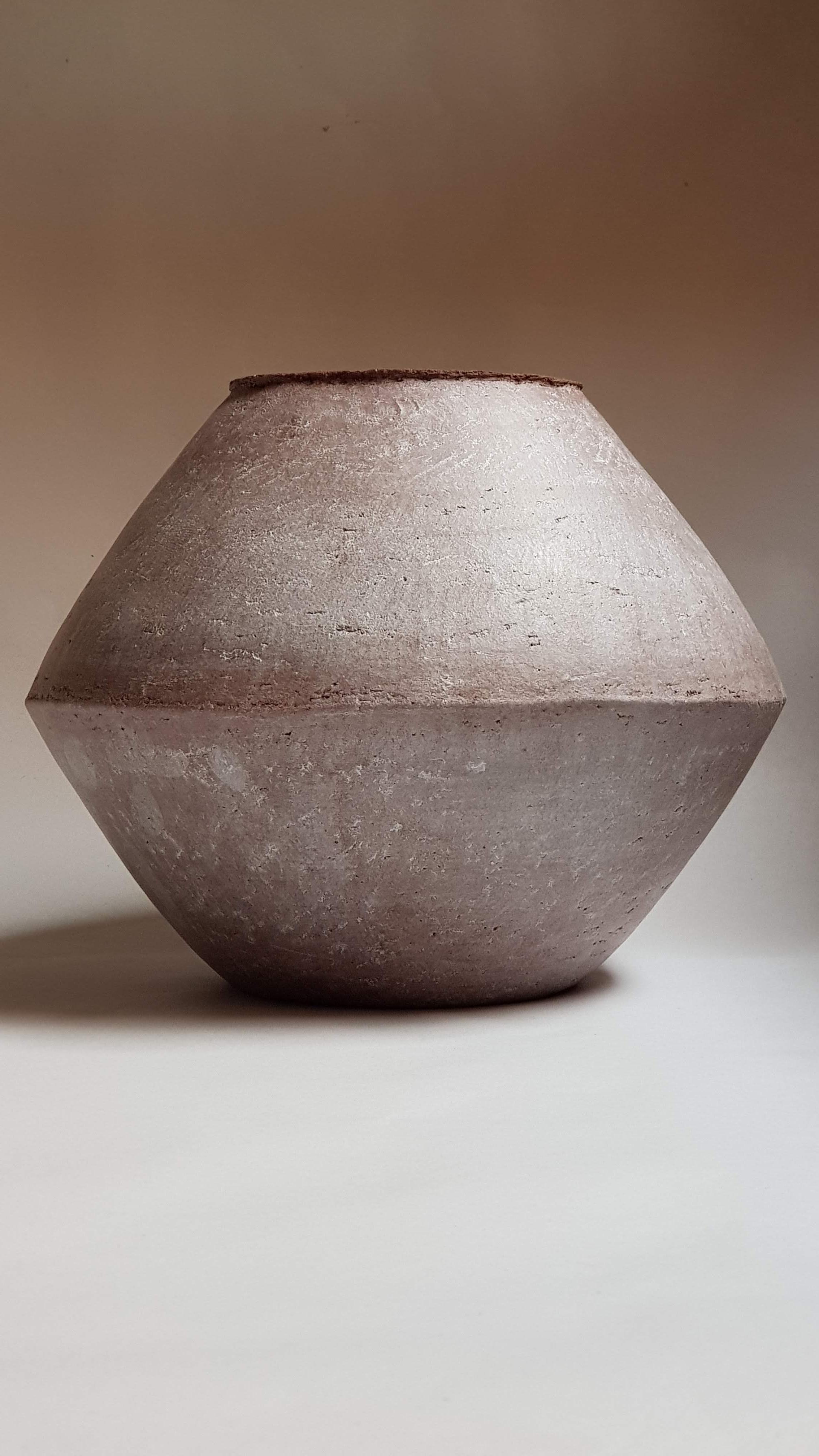 Red Stoneware Sfondyli I Vase by Elena Vasilantonaki For Sale 1