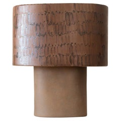 Red Stoneware Table Lamp by Lucas Huillet
