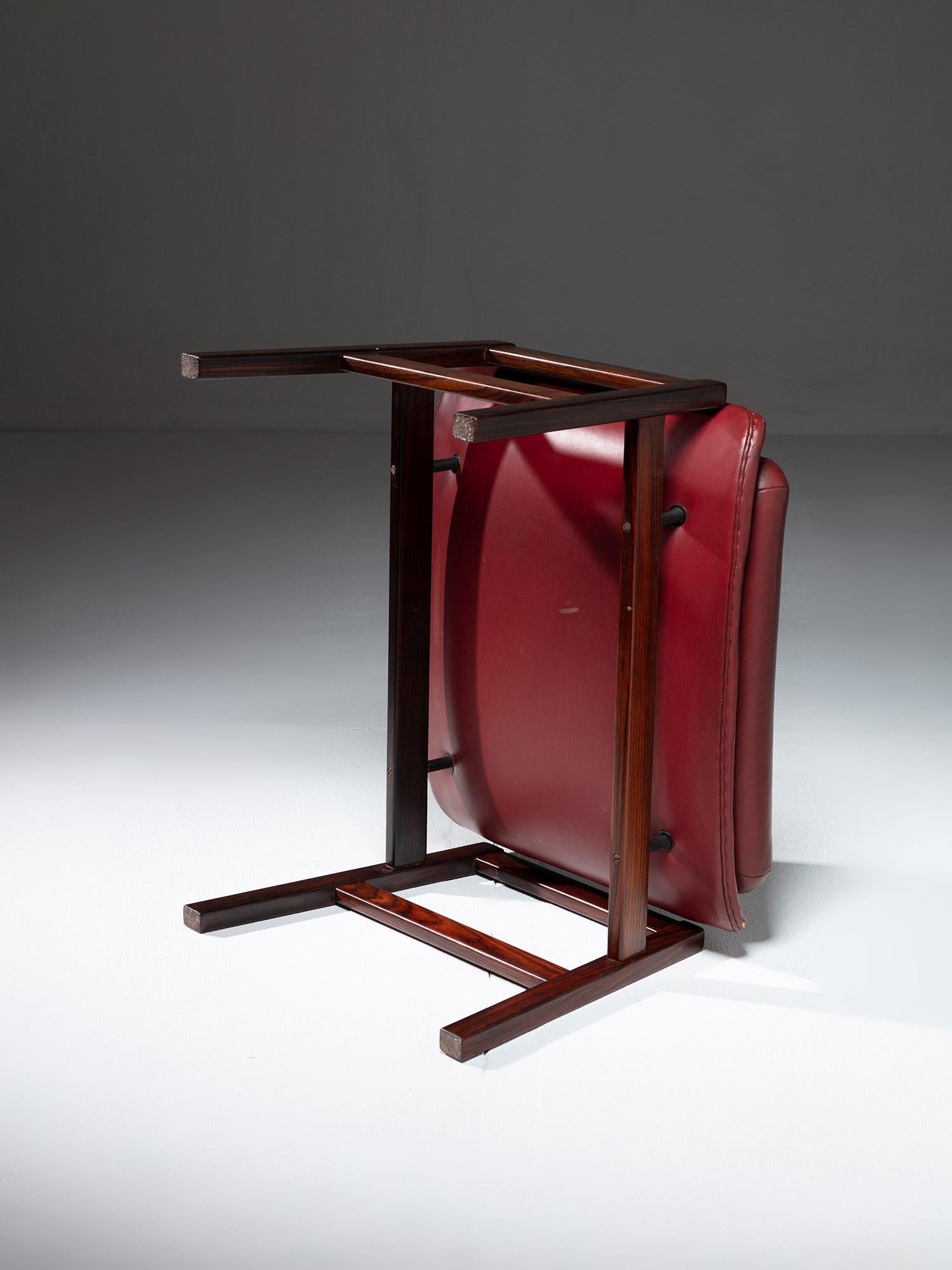 Roter Hocker von Gianfranco Frattini für Cassina, Italien, 1950er Jahre im Angebot 2