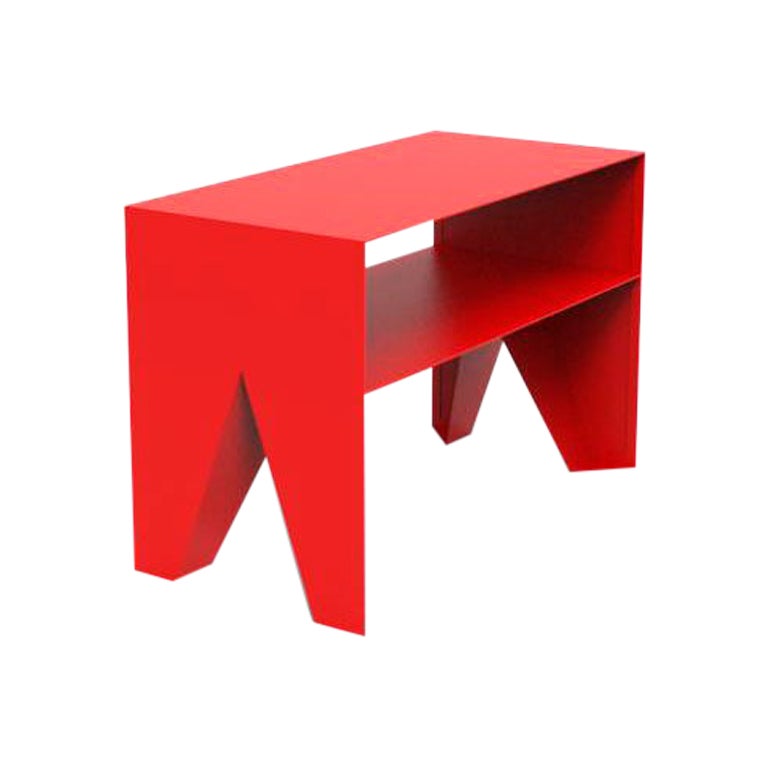Red Stool ID Sapateiro (Shoe Storage Unit Stool) For Sale
