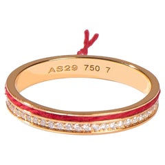 Red String Single Ring in 18K Yellow Gold
