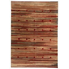 Rot gestreifter tibetanischer Design-Teppich