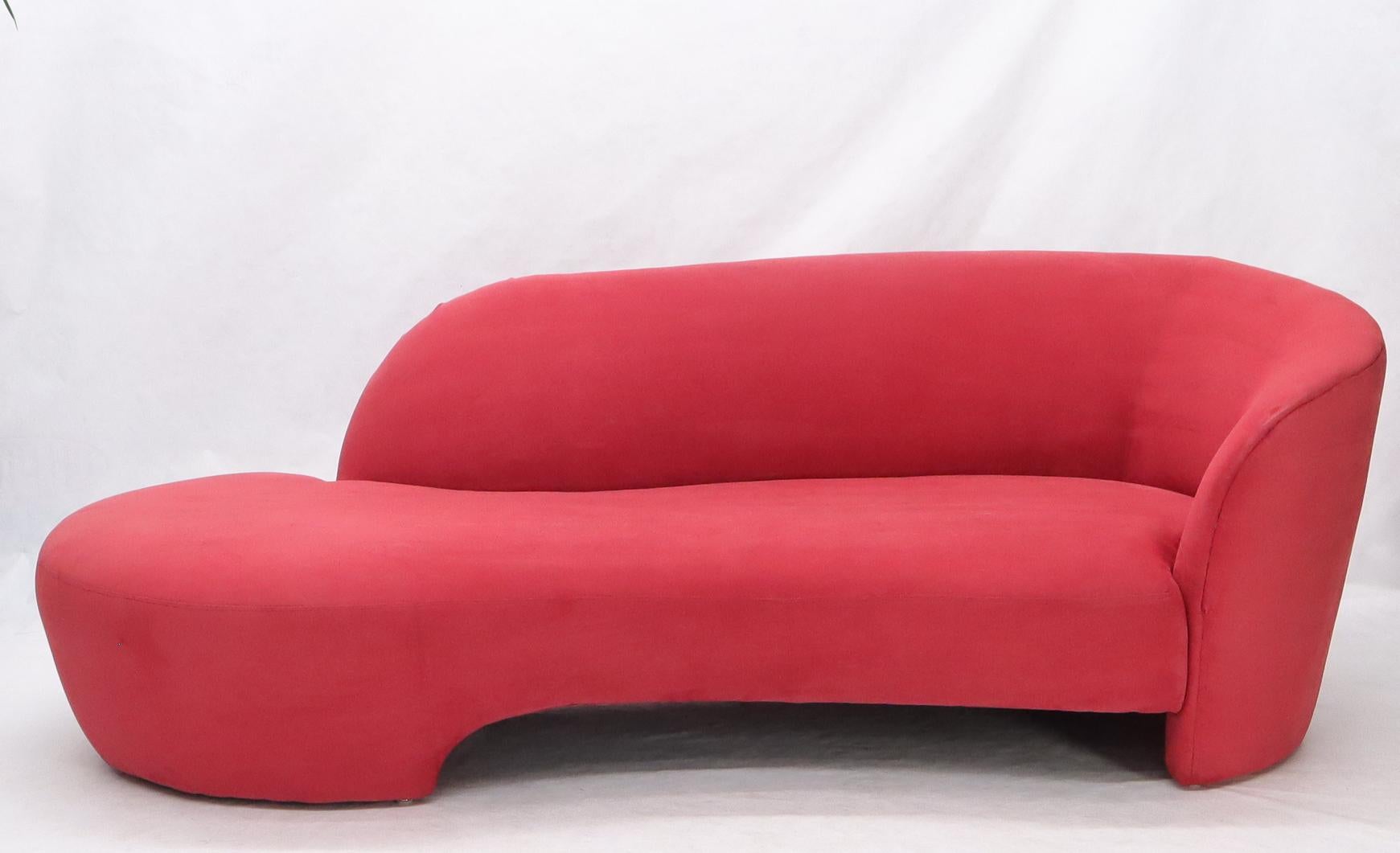 Ultrasuede Red Suede Weiman Preview Chaise Lounge Cloud Sofa For Sale