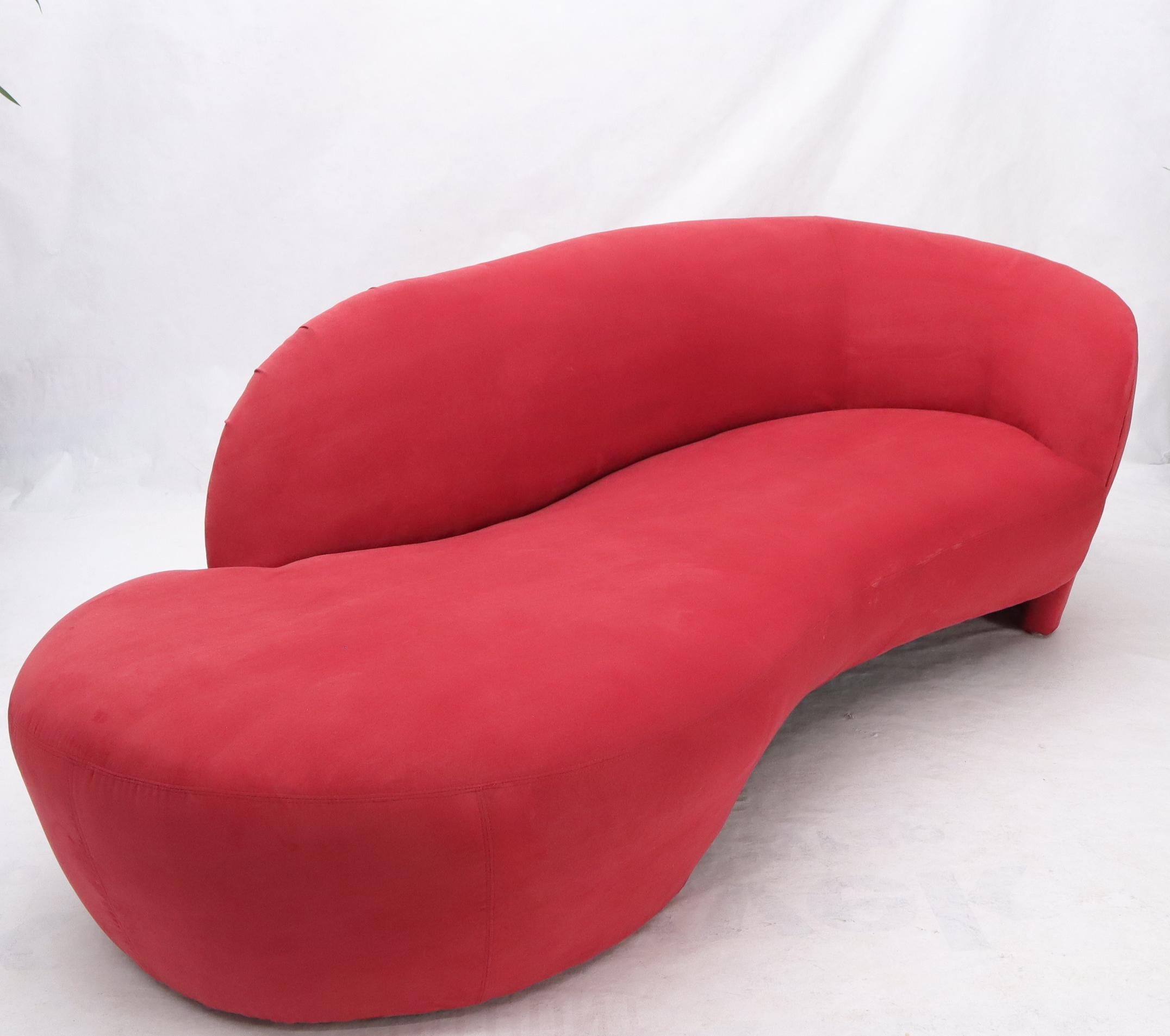 Red Suede Weiman Preview Chaise Lounge Cloud Sofa For Sale 1