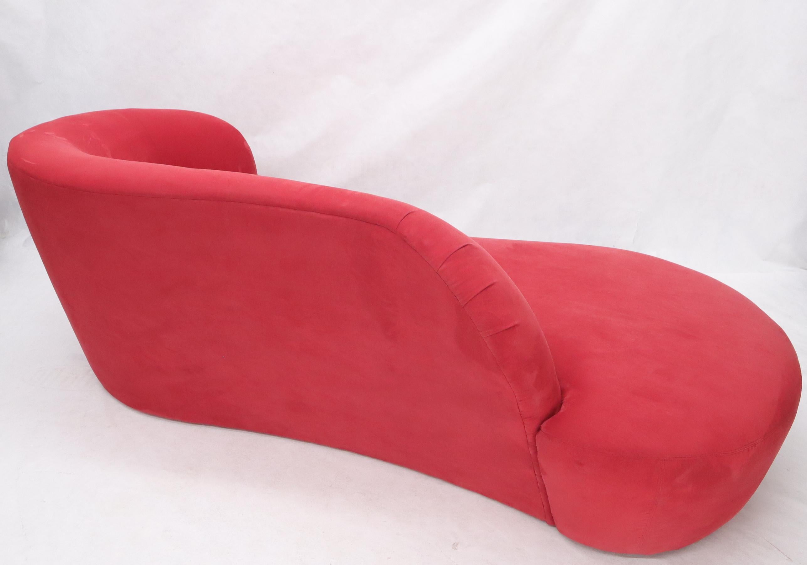 Red Suede Weiman Preview Chaise Lounge Cloud Sofa For Sale 2