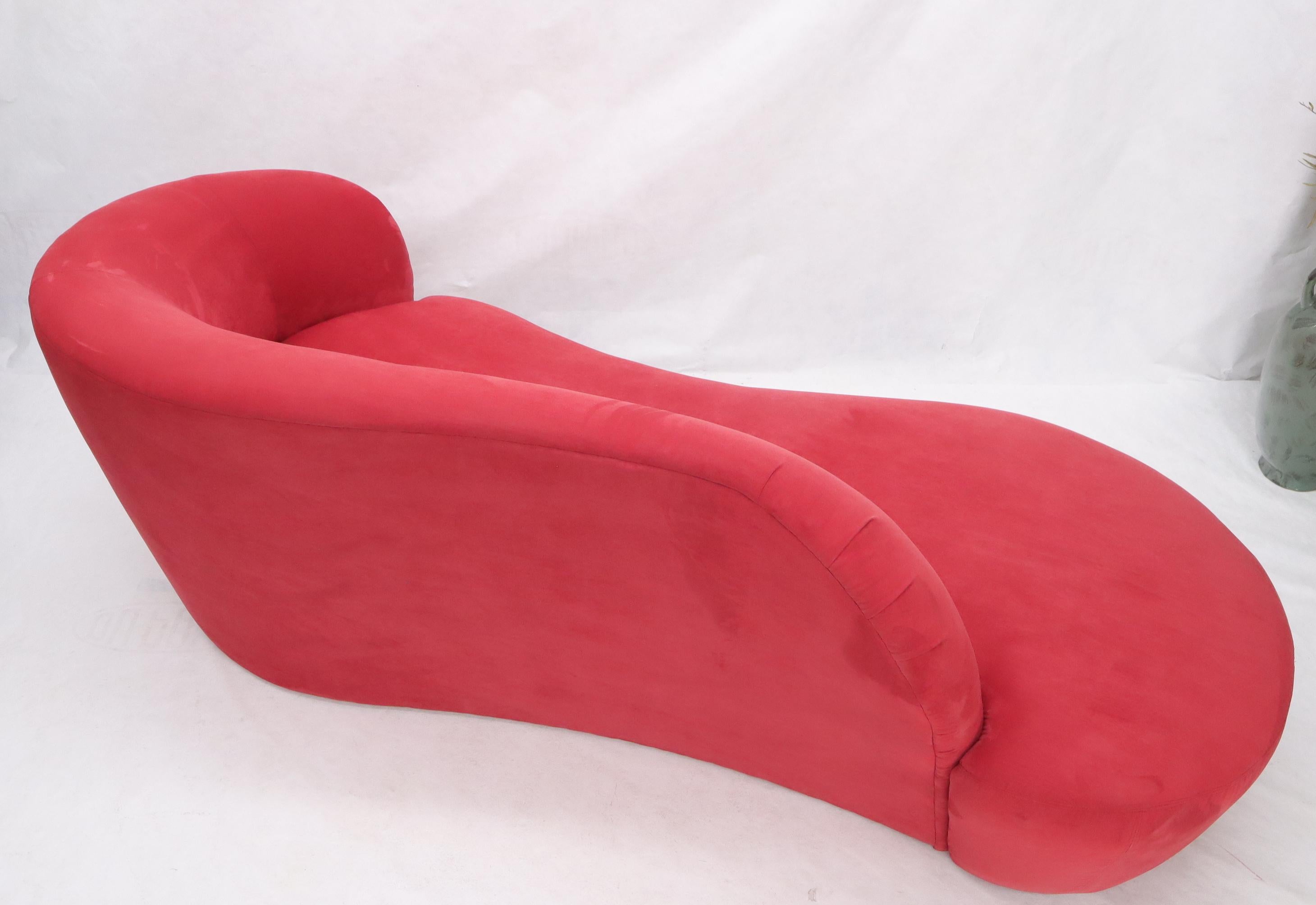 Red Suede Weiman Preview Chaise Lounge Cloud Sofa For Sale 3