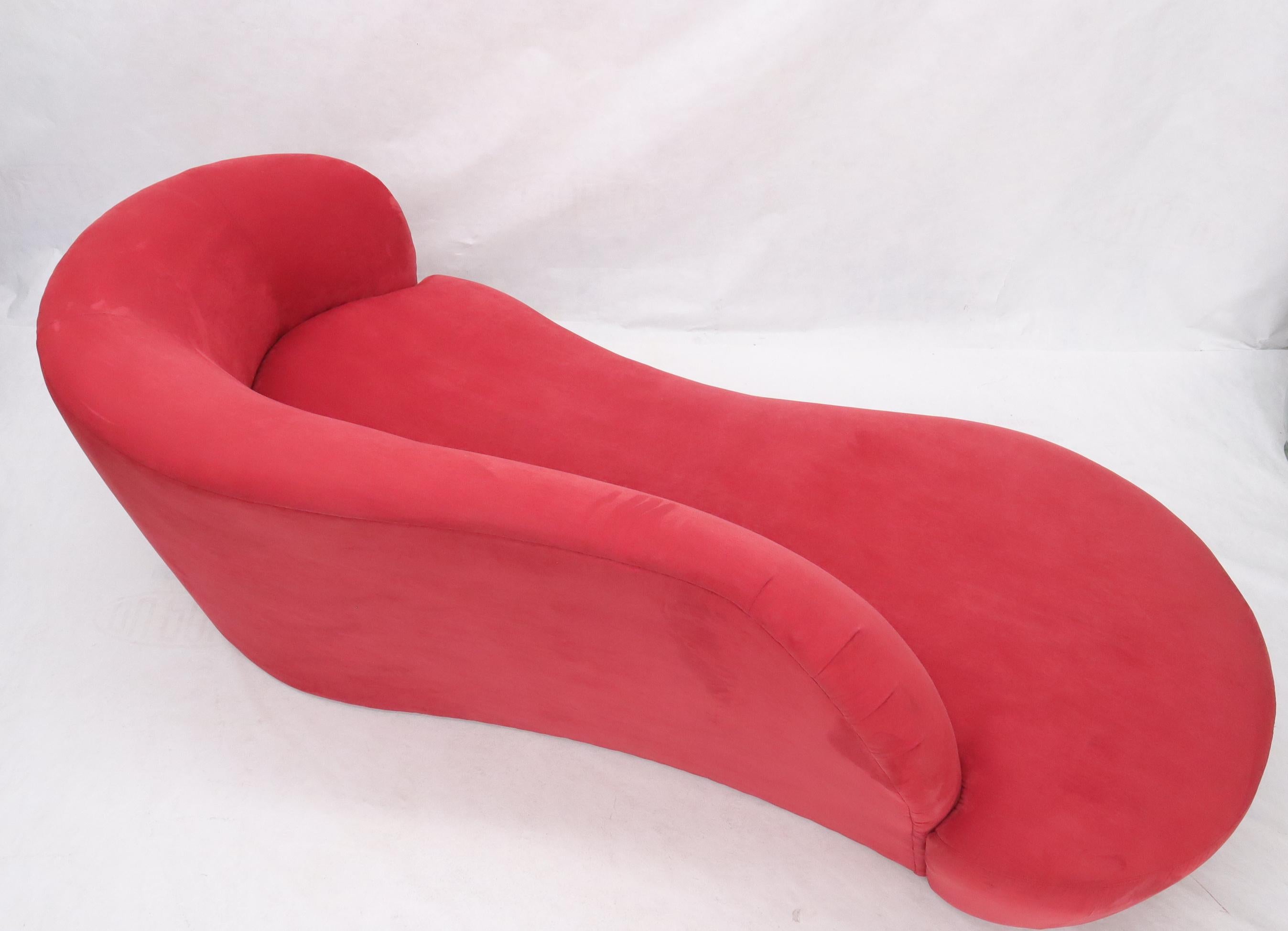 Fauteuil Weiman préview de chaise longue en daim rouge en vente 7