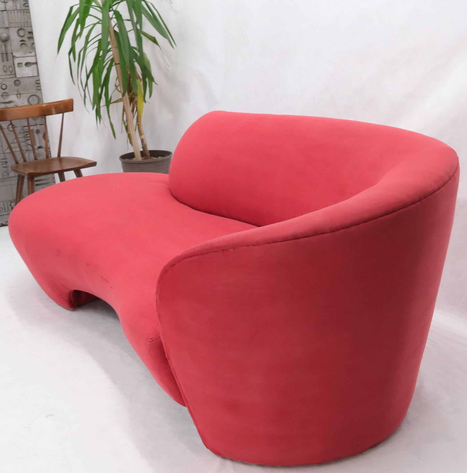 American Red Suede Weiman Preview Chaise Lounge Cloud Sofa For Sale
