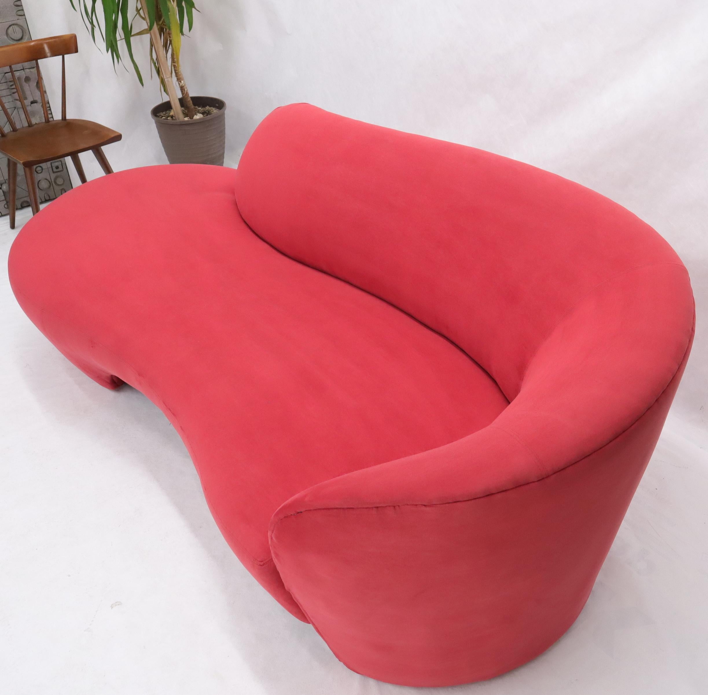 Red Suede Weiman Preview Chaise Lounge Cloud Sofa In Excellent Condition For Sale In Rockaway, NJ