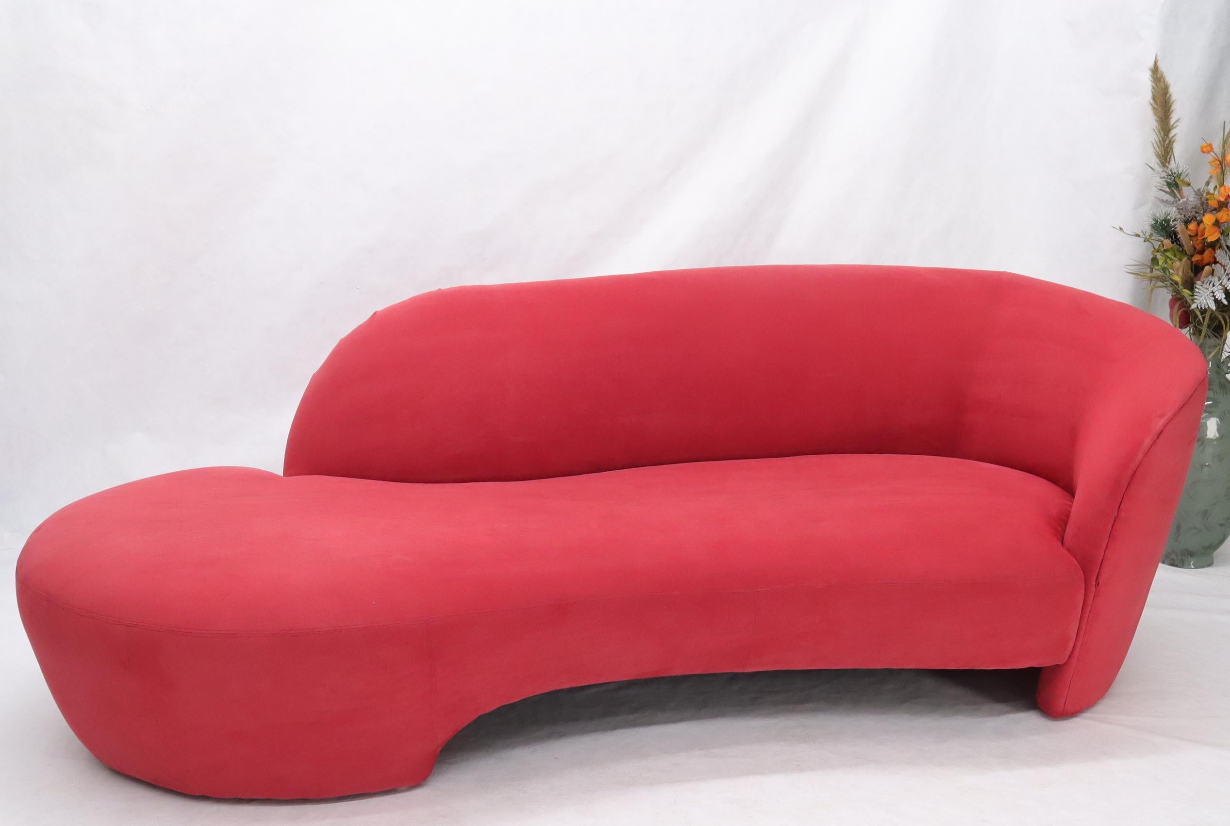 20th Century Red Suede Weiman Preview Chaise Lounge Cloud Sofa For Sale