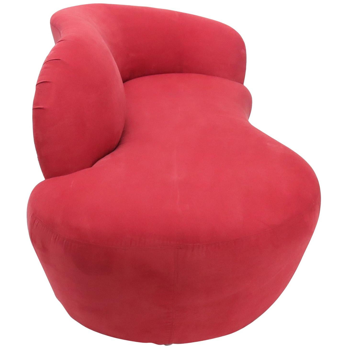 Red Suede Weiman Preview Chaise Lounges Sofa