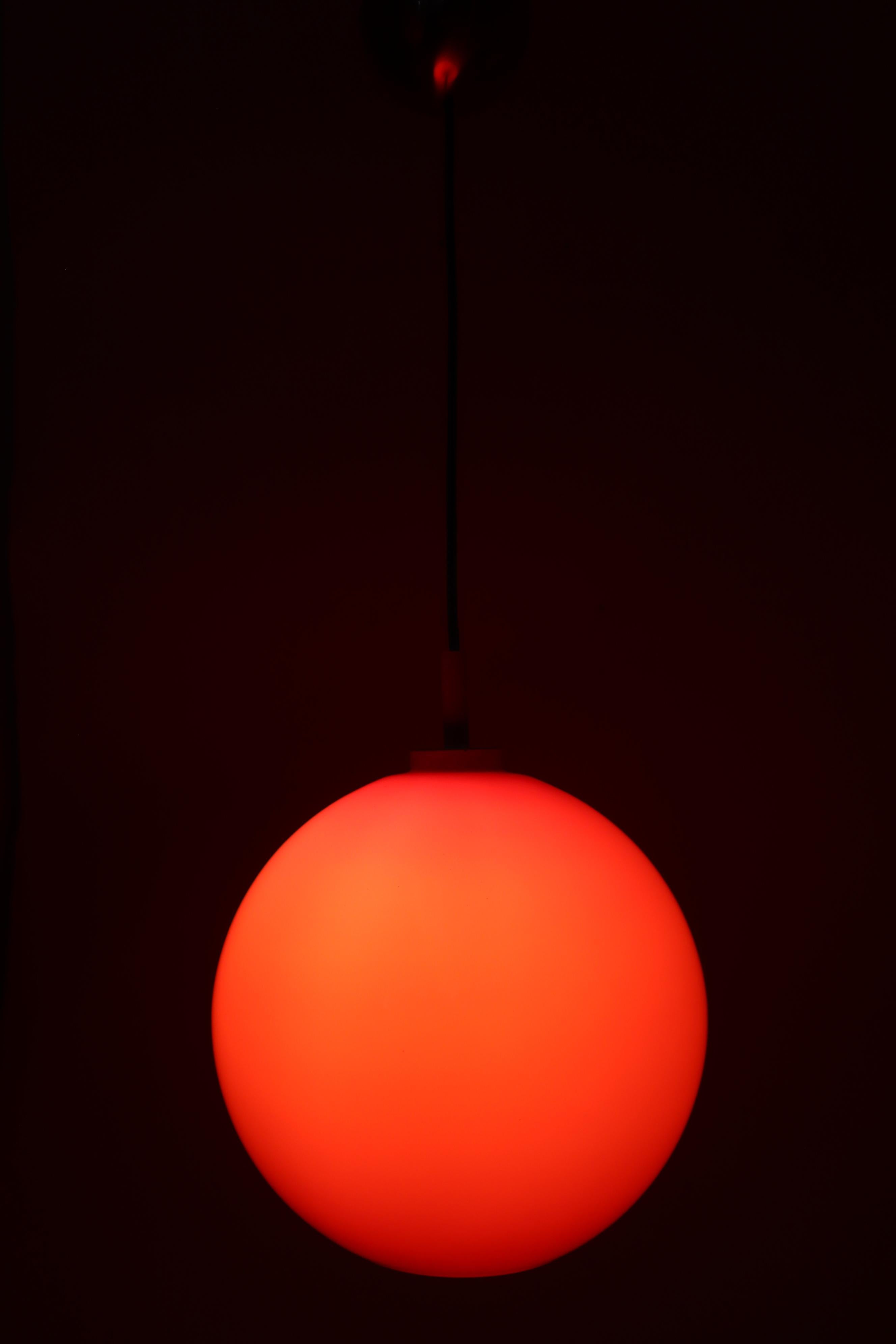 Red Sun Ball Hanging Lamp Made of Glass, Germany 1960s For Sale 5