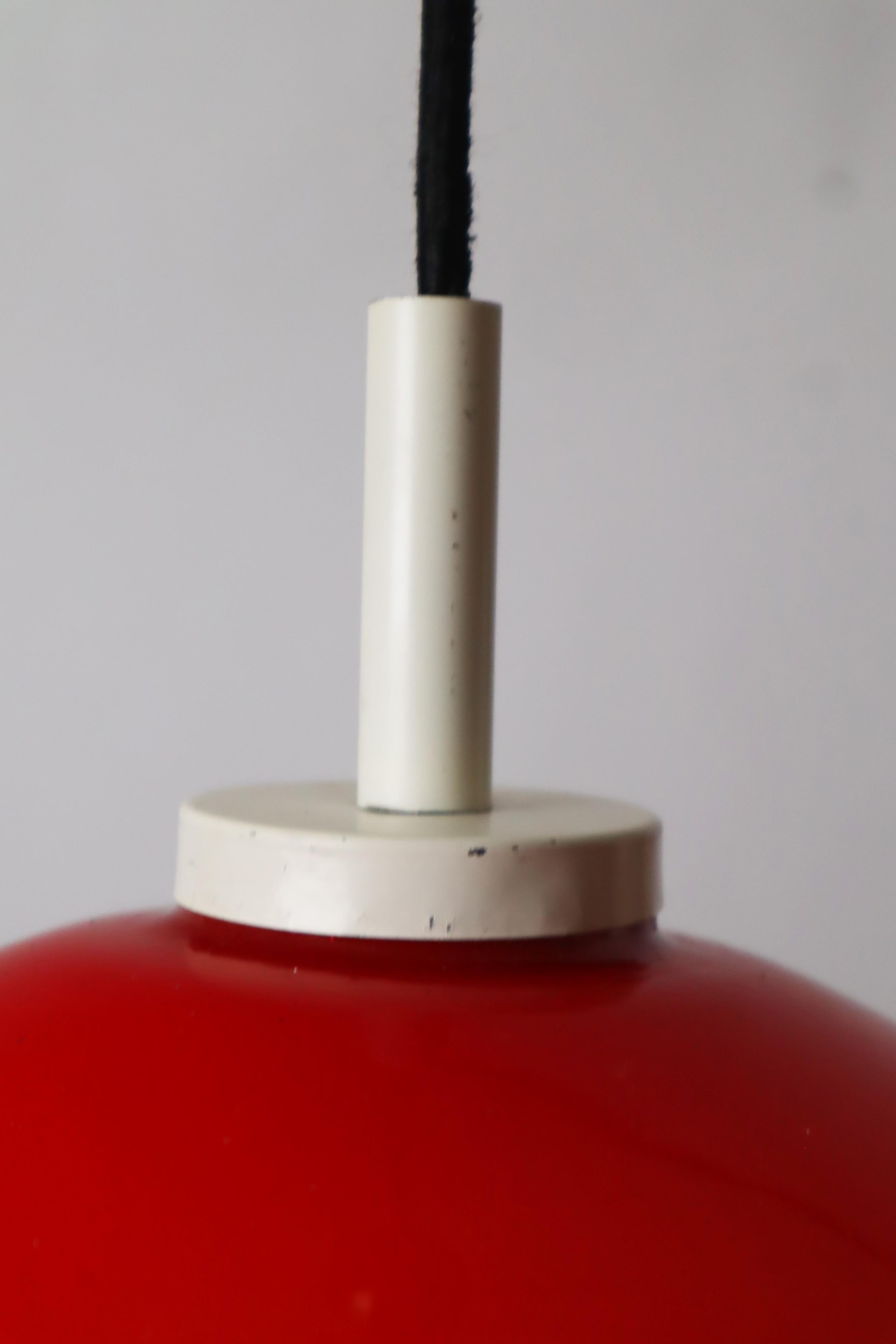 Red Sun Ball Hanging Lamp Made of Glass, Germany 1960s For Sale 9