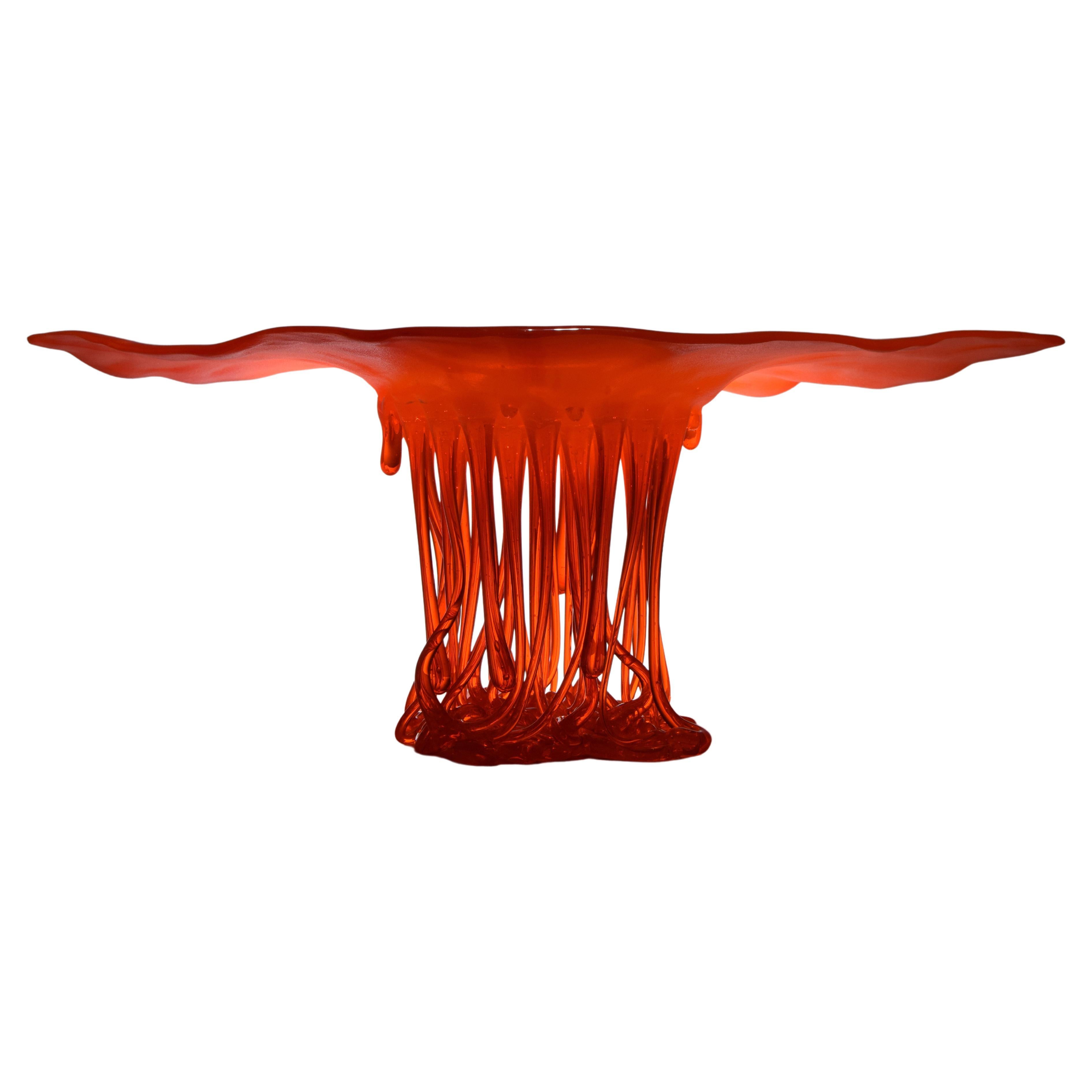 "Red Sunset", Murano Glass Centerpiece, Handmade in Italy, Unique Design, 2022 For Sale