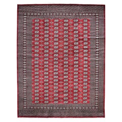 Red Super Fine Bokara Elephant Feet Design Hand Knotted Oriental Rug