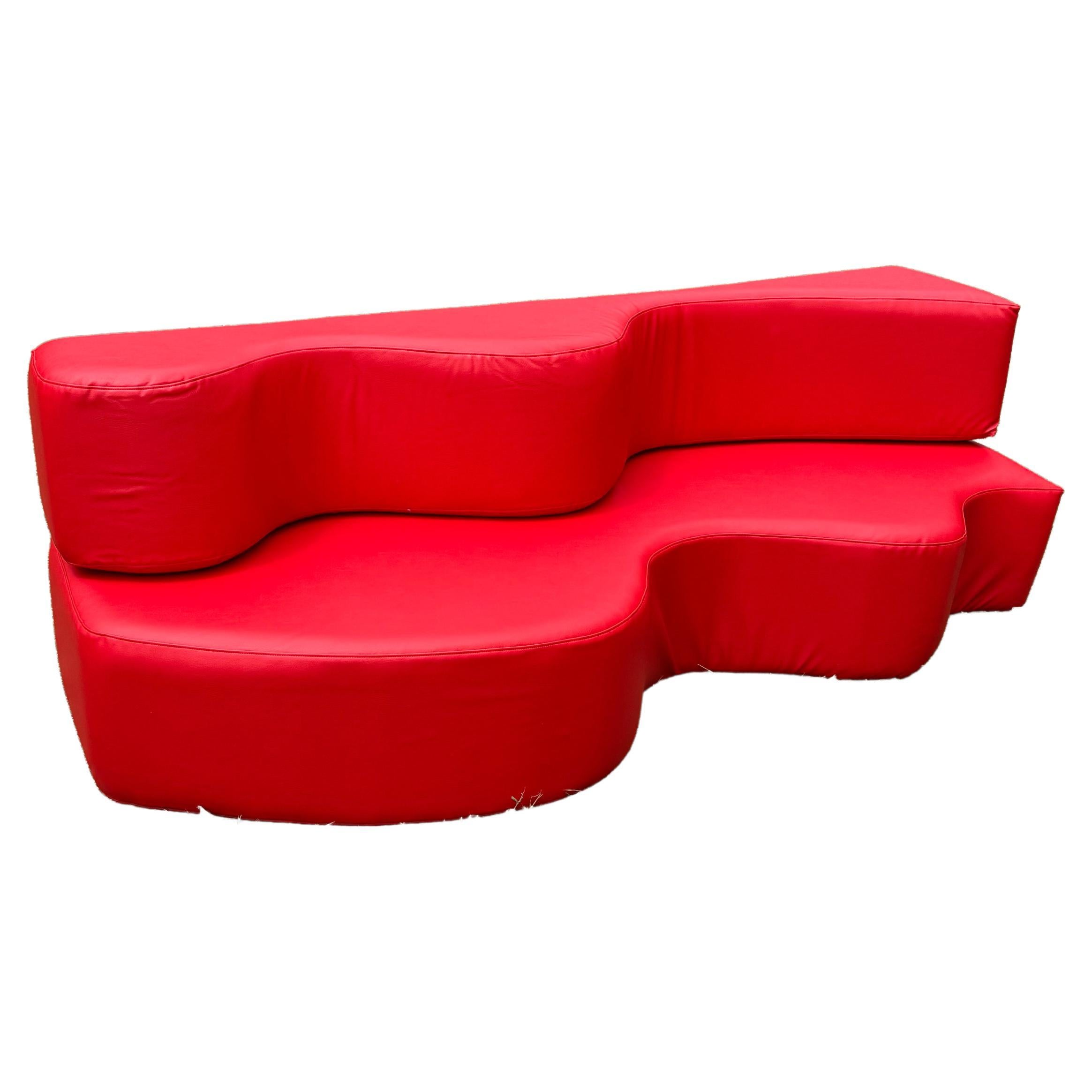 Red Superonda Sofa by Archizoom for Poltronova, 1970s