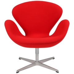 Red Swan Chair by Arne Jacobsen for Fritz Hansen
