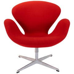 Red Swan Chair, Model 3320, Designed by Arne Jacobsen in 1958