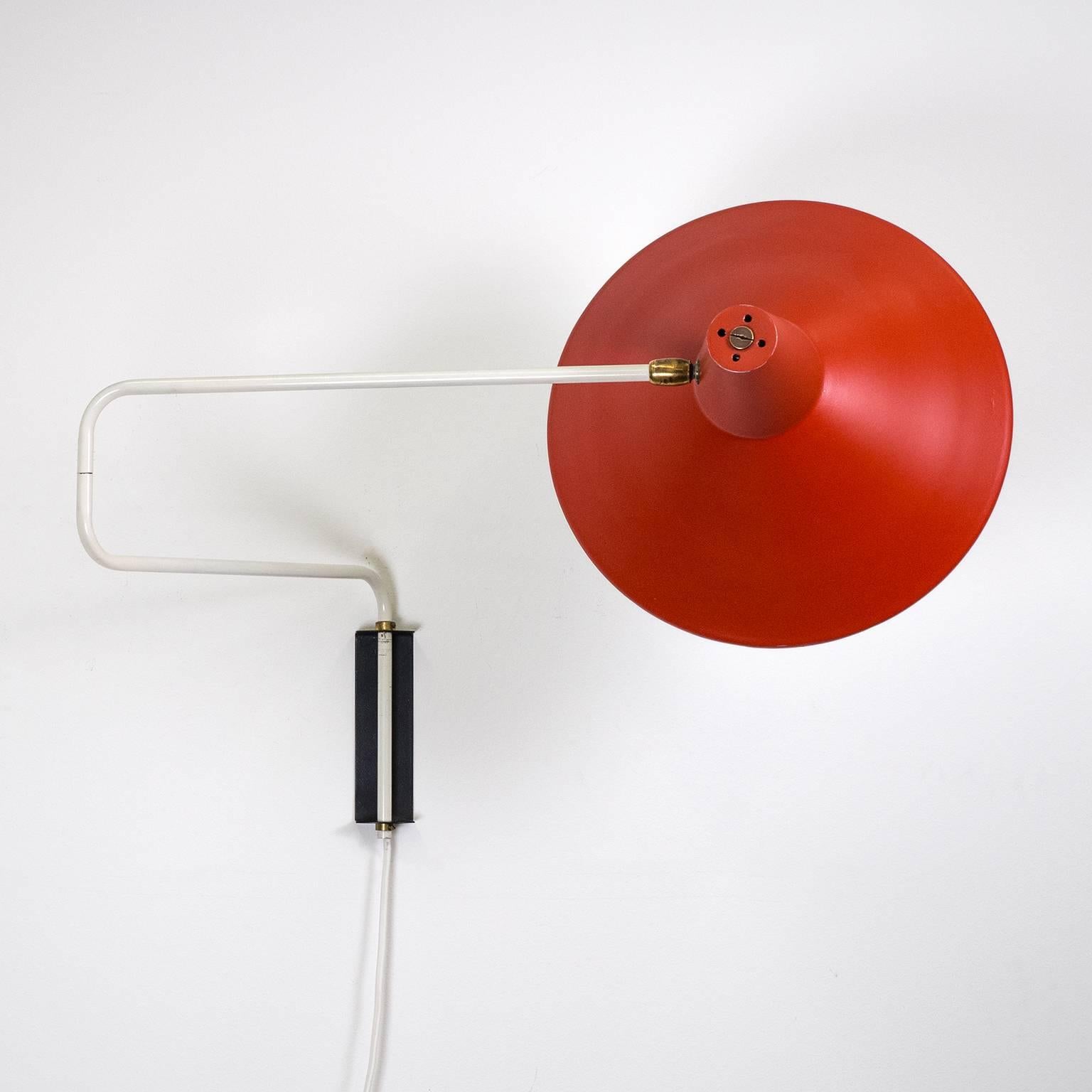 Mid-Century Modern Red Swing Arm Wall Light by Anvia, 1960s