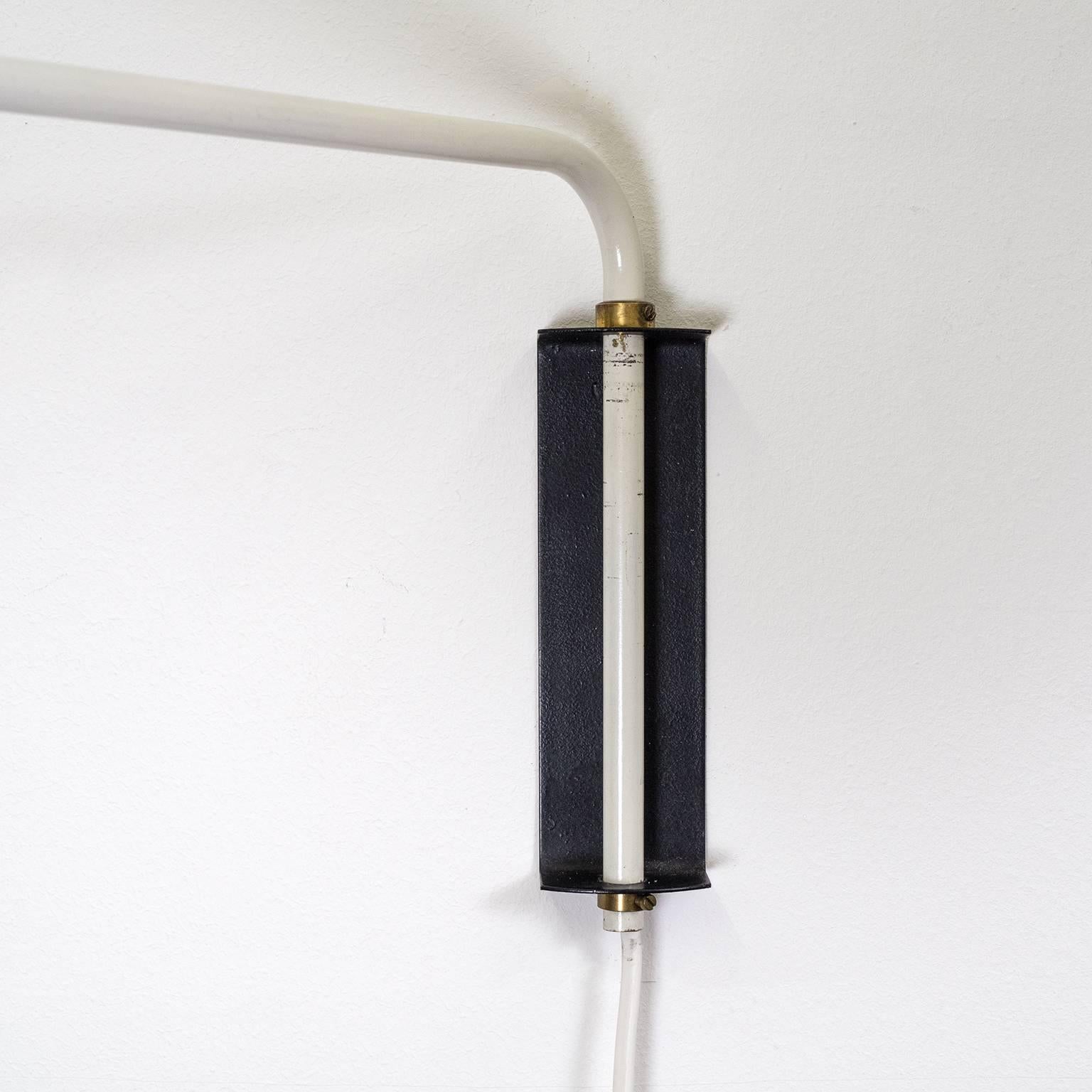 Lacquered Red Swing Arm Wall Light by Anvia, 1960s